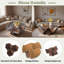 Table basse ronde avec plateau en verre et tablettes de rangement