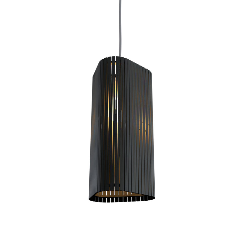 Living Hinges 1 - Light Pendant, 7.87" H x 6.3" W x 6.3" D, Charcoal