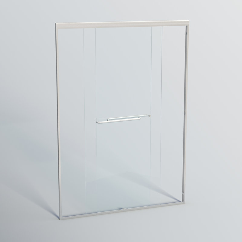 Double porte de douche coulissante, Nickel