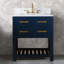 Ensemble de meuble-lavabo simple 30 po avec plateau en marbre blanc de Carrare Doucette-1780813642-1803987717