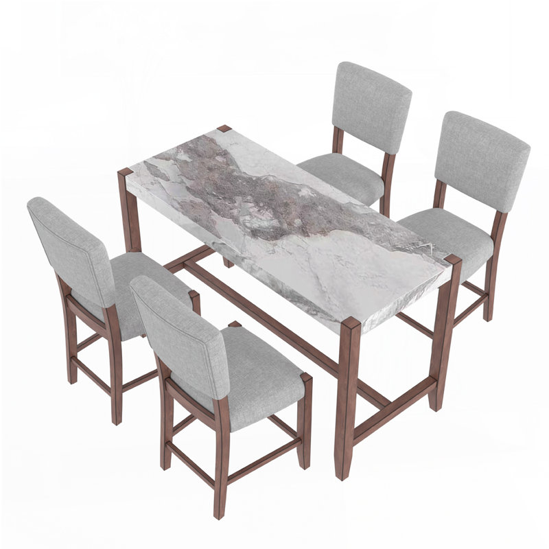 Modern Linen Dining Chairs, Gray