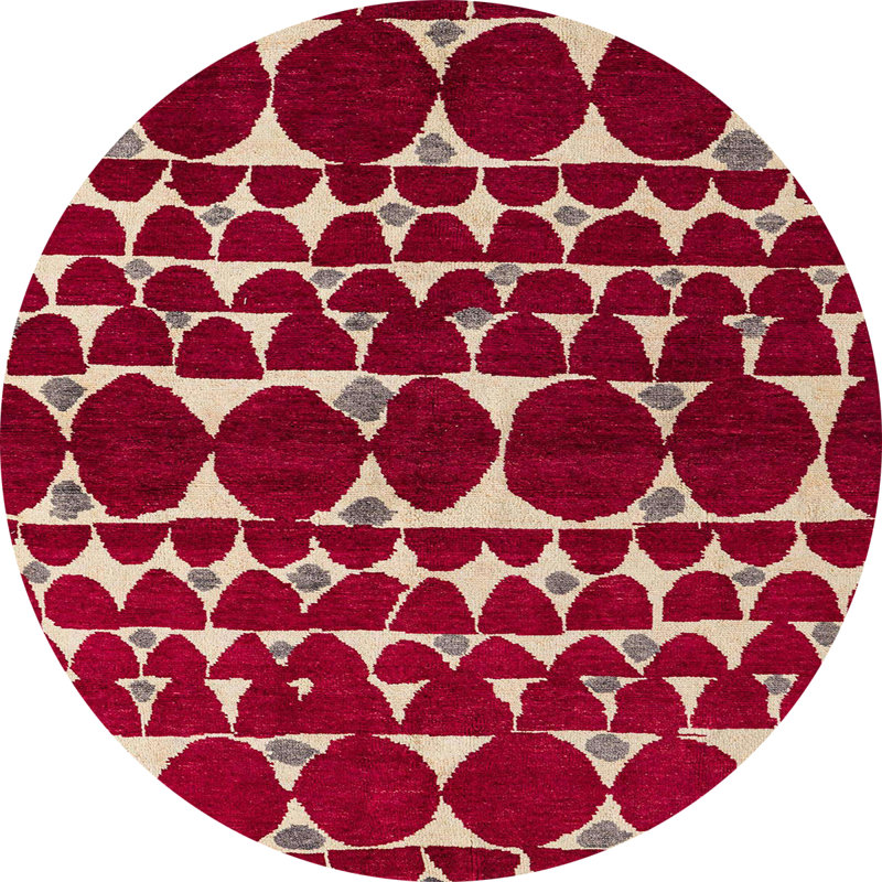 Tapis décoratif multicolore à motif abstrait, Rond 6 pi