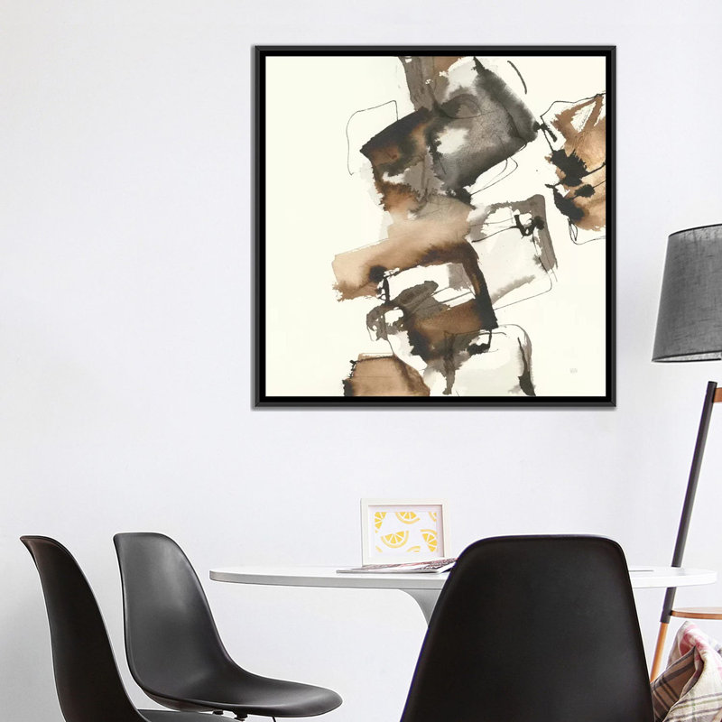 " Stacked I " by Chris Paschke, 18" H x 18" W x 1.5" D, Black Framed Canvas, No Mat