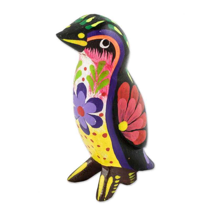 Figurine pingouin et bois
