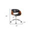 Chaise de bureau pivotante à hauteur réglable brune, noire et argentée