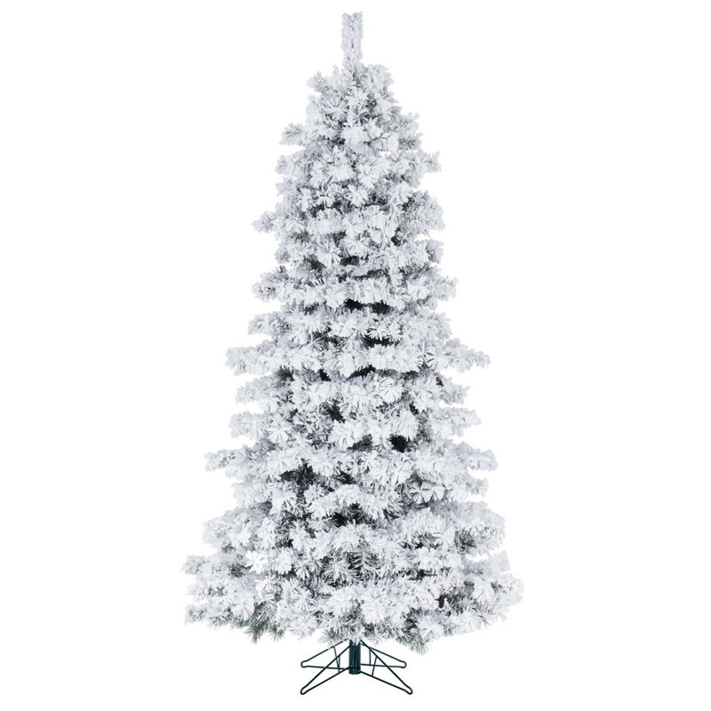  Arbre de Noël artificiel enneigé 7,5 pi x 48 po Alaskan avec 1088 pointes en PVC, Ne s’applique pas, Non, H 7,5 pi