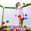 Trampoline avec filet de sécurité et balles-126757076