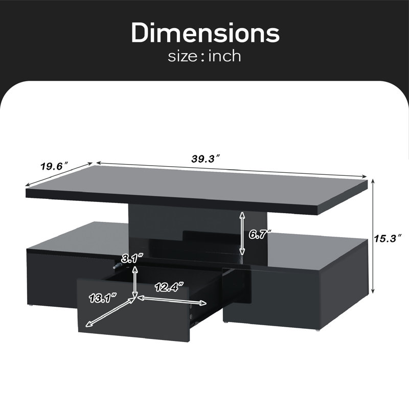 Table basse Chawanna, Noir