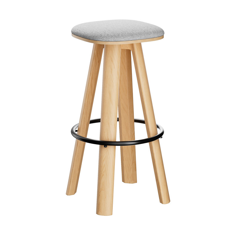 Tabouret haut rembourré avec repose-pieds