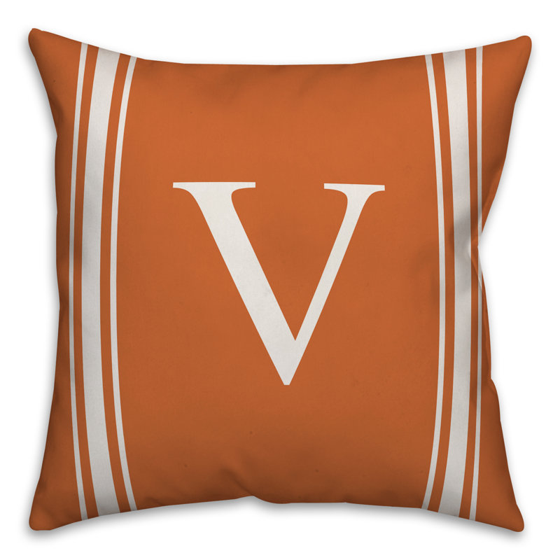 Striped Throw Pillow, V, Orange