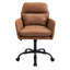 Chaise de bureau brune avec hauteur réglable, surface en similicuir, structure en métal stable et siège à assise souple et rembourrage en mousse-453126008