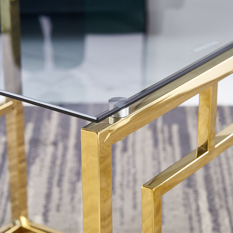 Esmee Glass Top Nesting Coffee Table, Gold