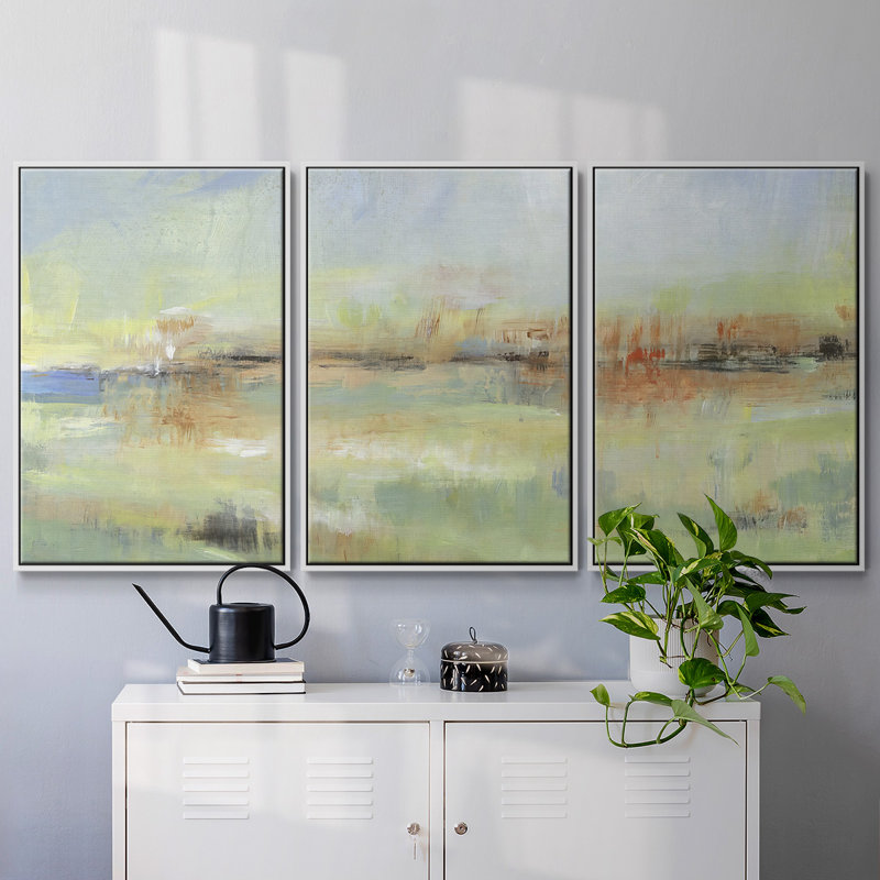 Obfuscate II - 3 pièces, reproduction sur toile, Blanc, H 36 po x l 75 po x P 2 po