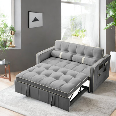 Zixi 55.5"" Upholstered Sleeper Sofa Loveseats Sofa Couch with Pull Out Bed -  Mercer41, EACE4699817A490EA47320C903954C24