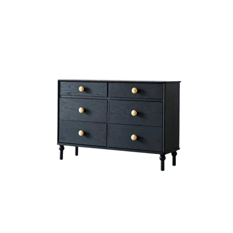 Armoire moderne et simple à 6 tiroirs, Noir