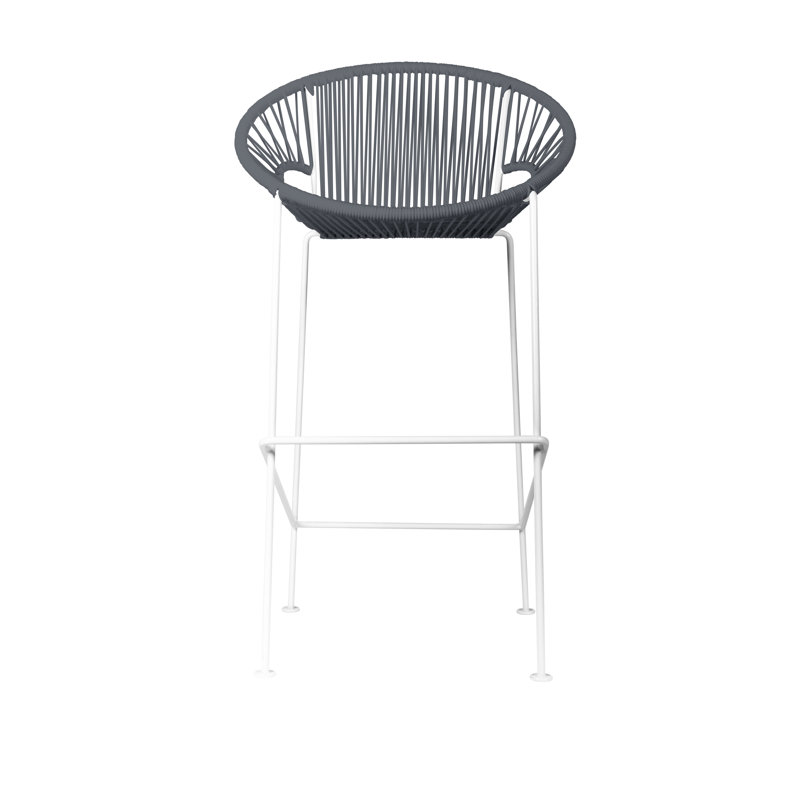 Tabouret à hauteur de comptoir fabriqué à la main Puerto, Gris, Blanc