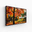 Impression de toile orange paysage de feuilles de paysage d'automne rouge pour la chambre à coucher M09-104074562-104074565