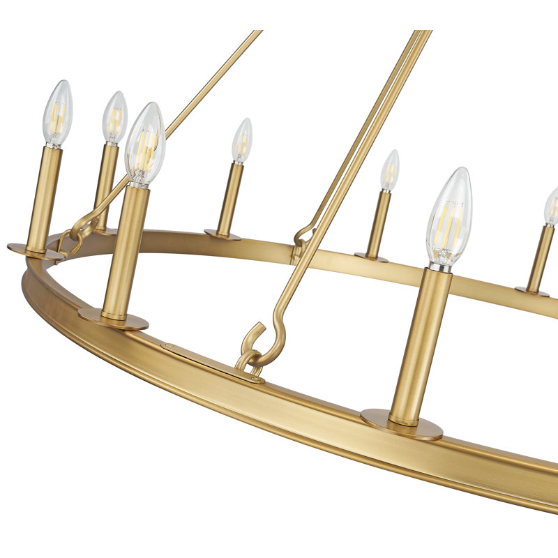 Parker 12 Light Chandelier in Rubbed Brass