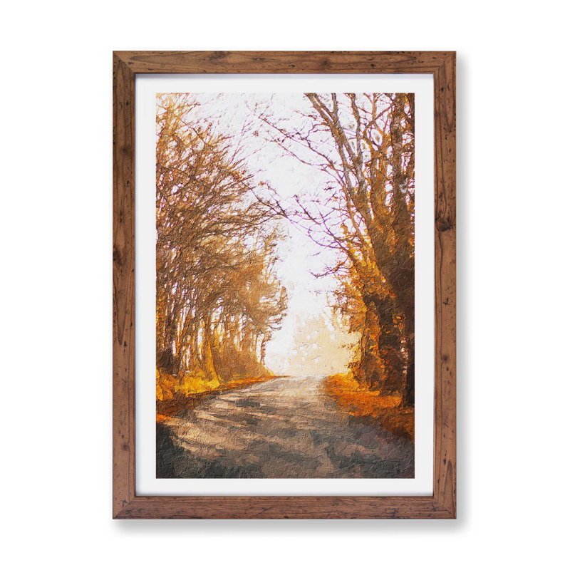 A Road Through The Woods by - Framed Print, Walnut, 33cm H x 45cm W x 2cm D