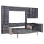 Grand lit escamotable mural avec rangement hydraulique, canapé, tablettes et tiroirs, éclairage DEL / USB, panneau gris, canapé-222672517