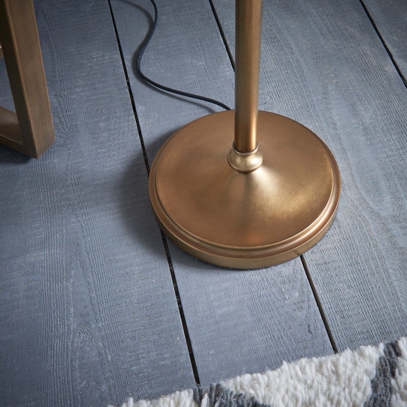 Emperador 158cm Traditional Floor Lamp, Antique Brass, Beige