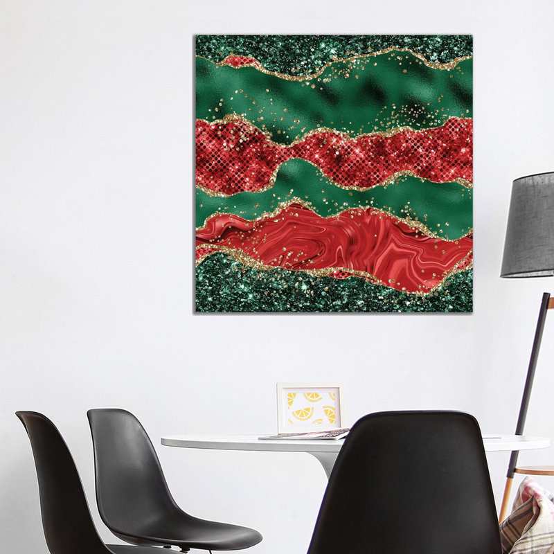 «Christmas Glitter Agate Texture VI», reproduction d'art sur toile tendue, H 37 po x l 37 po, Toile tendue, Ne s’applique pas