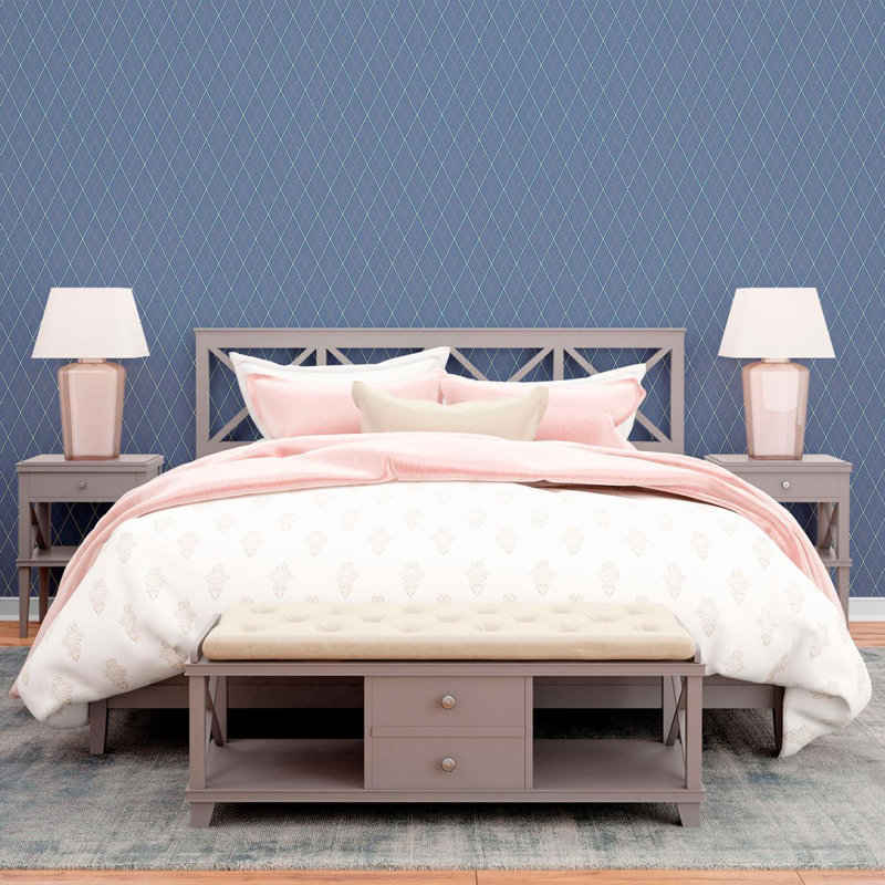 Carreau de papier peint adhésif Wava, Mauve, L 126 pi x l 24 po