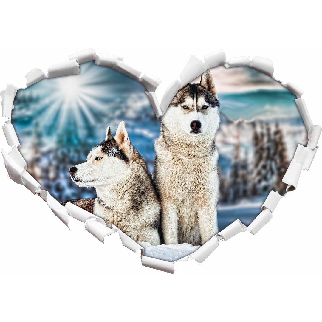 Wandtattoo Two Wild Huskies