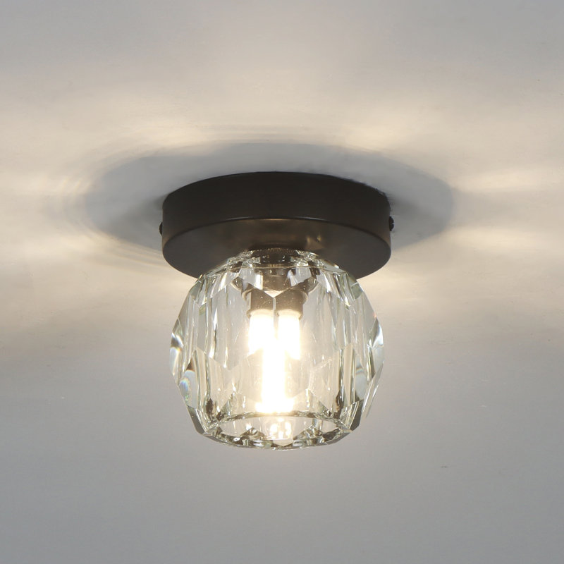 Crystal Flush Mount, Matte Black