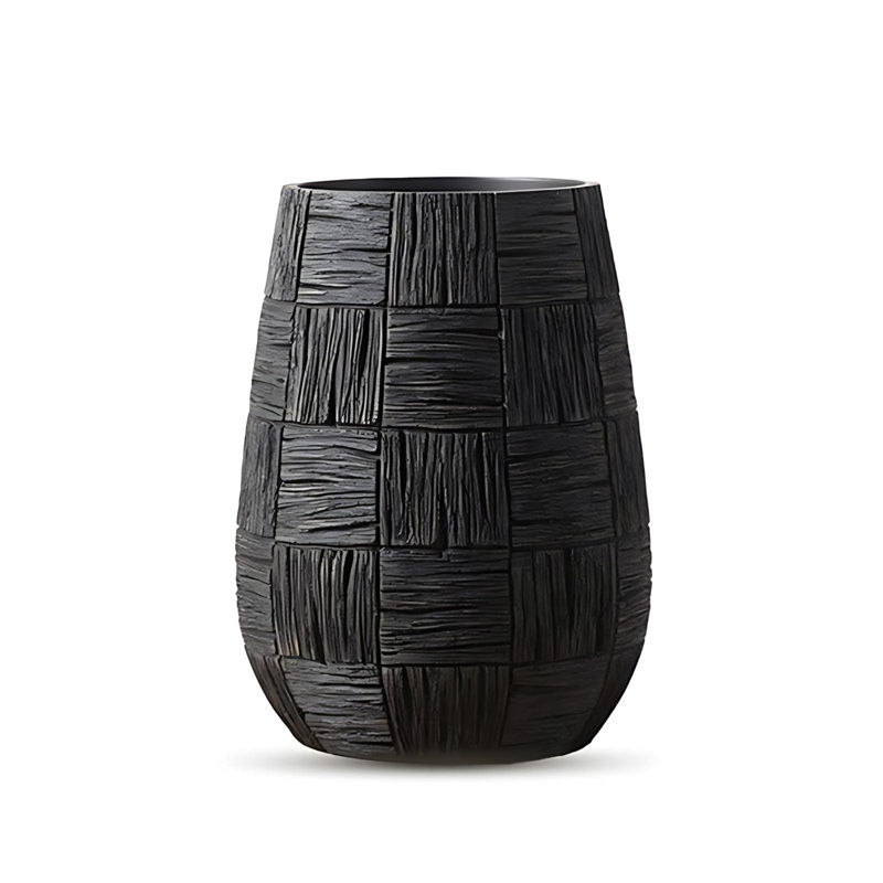 Danetria Textured Cylinder Shape Floor Vase, 15" H x 11" W x 11" D