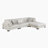Brinsley 135" Modern Modular Sectional with Microfiber Fabric, Included Ottoman & 5 Pillows-1854219305