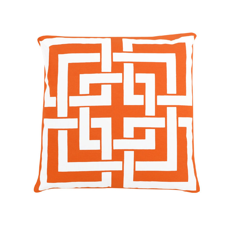 Housse et insert de coussin carré 100% coton Zaira, Orange