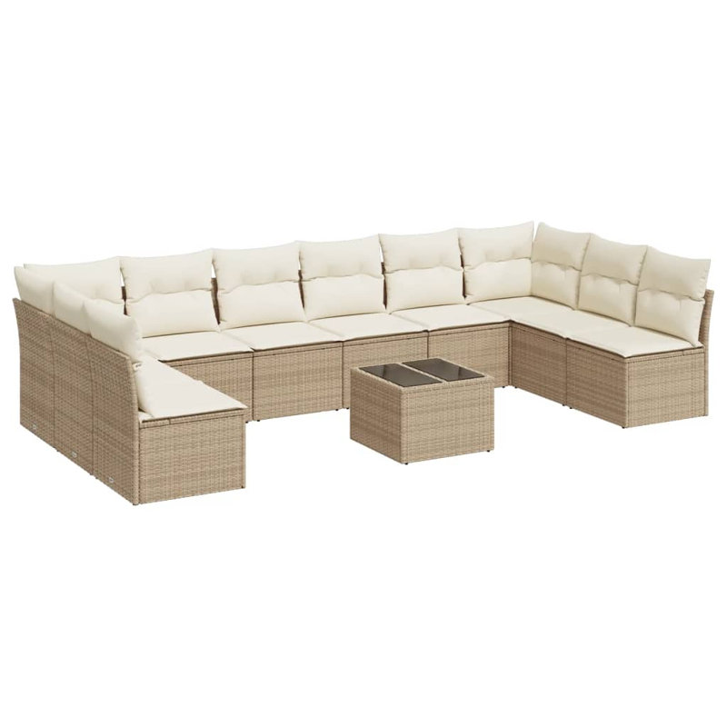 Ensemble de canapé de jardin Vidaxl beige, blanc crème