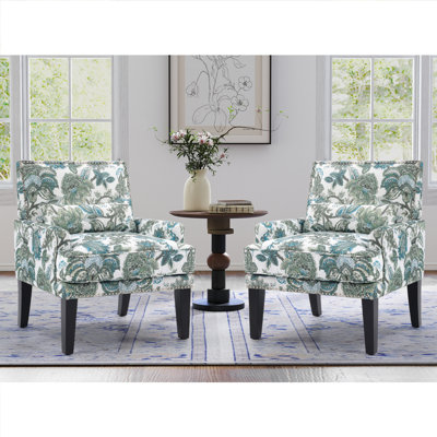 Ensemble de 2 fauteuils rembourrés de 28,7 po de largeur avec garniture cloutée et coussin lombaire