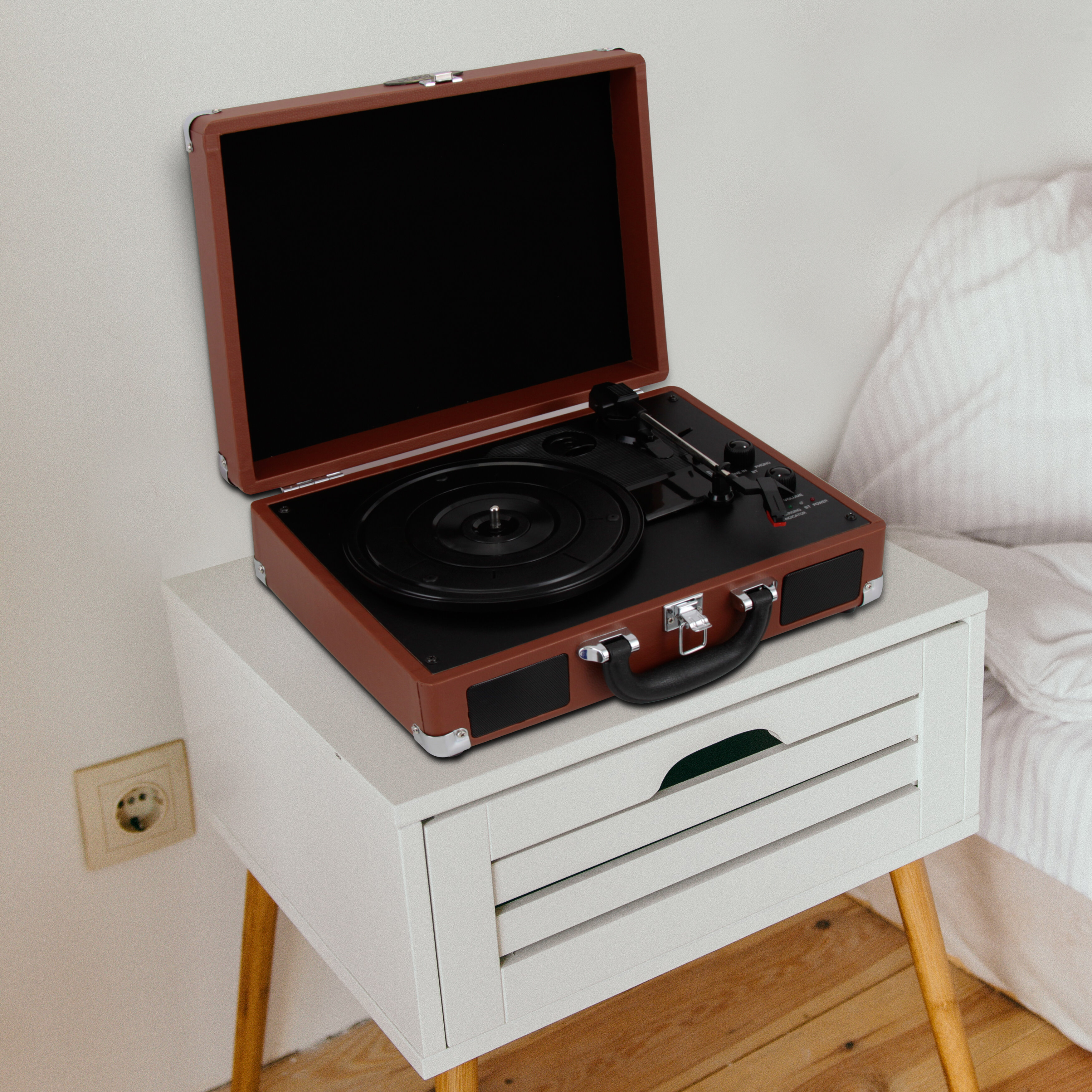 Arkrocket Audio Portable Decorative Record Player with Bluetooth