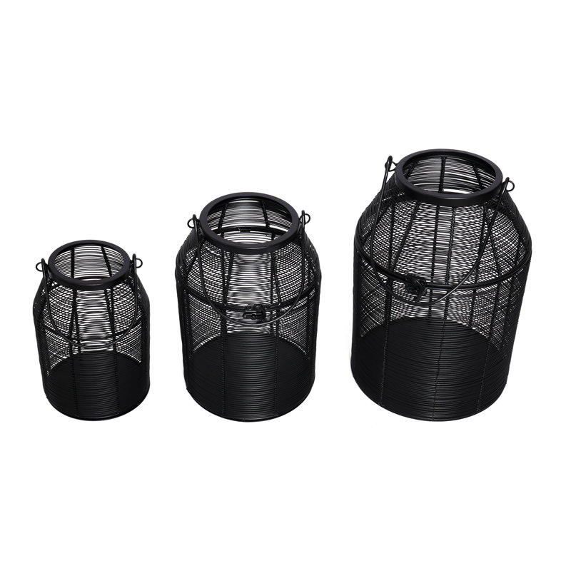 Metal Floor Lantern, Black