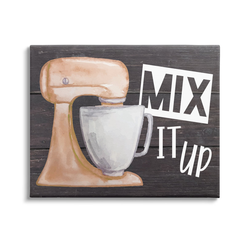 «Mix It up Kitchen Mixing Bake» par ND Art - impression sur toile tendue, H 24 po x l 30 po x P 1,5 po