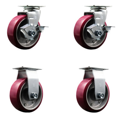 4-Piece Poly and Aluminum Caster Set