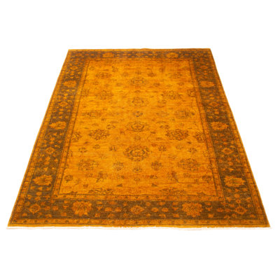 Tapis unique en son genre, nouÃ© Ã  la main, couleur orange brÃ»lÃ©, 1,80 m x 2,69 m
