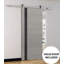 Porte de grange robuste | Planum 0040 noir mat avec verre blanc | Ensemble de quincaillerie lourde 6,6 pi | Portes intérieures à panneau plein - 32 po x 84 po - Rail argenté-110274777-110274780