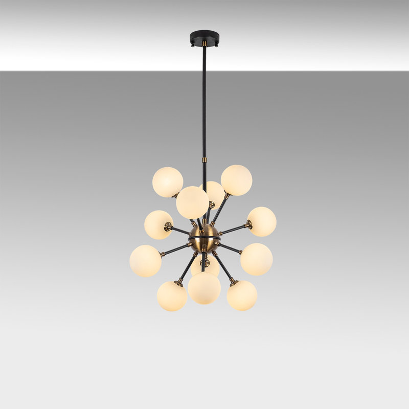 Lustre sphérique Spunik à 12 lumières Beiler, H 20 po x l 20 po x P 21 po, gris