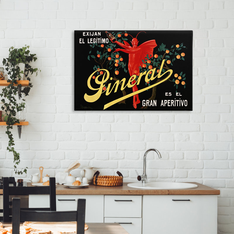 Affiche d'apéritif avec toile de personnage, design par Leonetto Cappiello, H 20 po x l 30 po