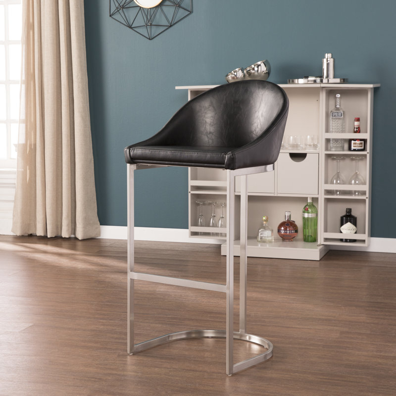 Hackett Upholstered Counter Stool with Metal Frame, Bar Stool (30" Seat Height)