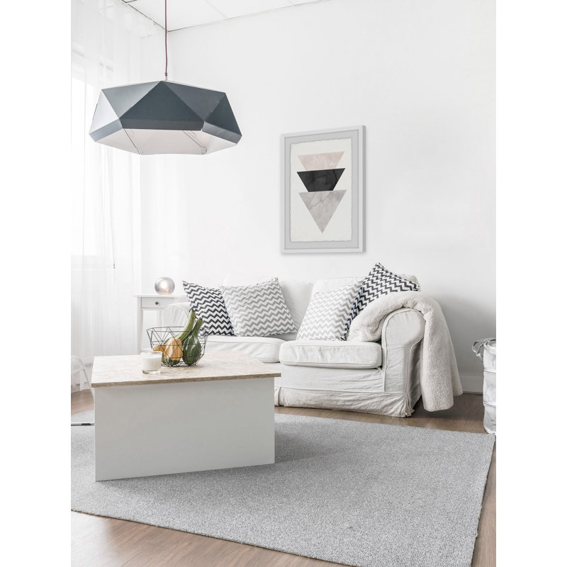 « triangle stack »-cadre photo sur papier, Cadre blanc à bords frangés, H 30 po x l 20 po x P 1,5 po