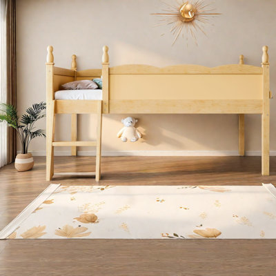 Lit double mezzanine double avec garde-corps, rangement en bois aggloméré, chambre d'enfant moderne
