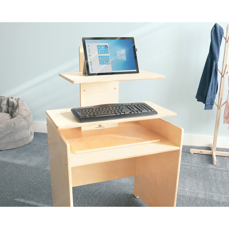 Bureau d'ordinateur en bois à hauteur ajustable