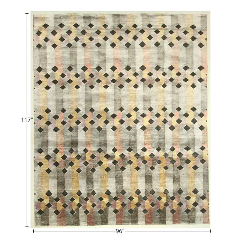 Hand Knotted Chevron Area Rug