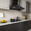 Hotte de cuisine murale 30 pouces, 900 pi³ / min, convertible, fixation murale, 4 vitesses, télécommande silencieuse en acier inoxydable et panneau tactile avec lumières DEL-120430900