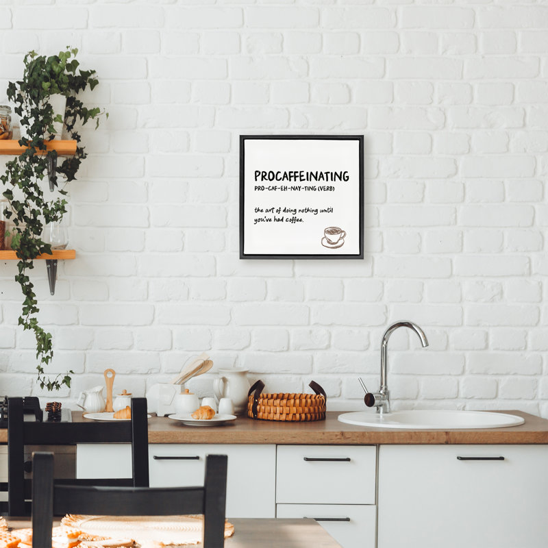 Cadre flottant Procaffeinating Coffee Définition, conception par JJ Design House LLC, Cadre flottant noir de jais