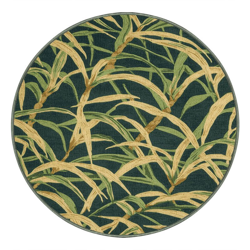 Washable Sugar Cane Hawaiian Area Rug, Round 3'